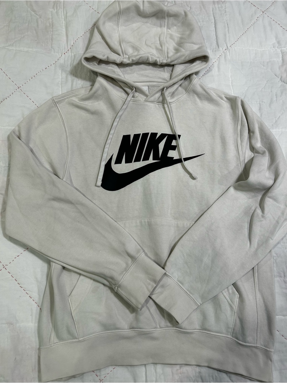 Nike white Hoodie with Black Swoosh Logo